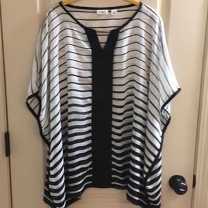 Sheer black and white top